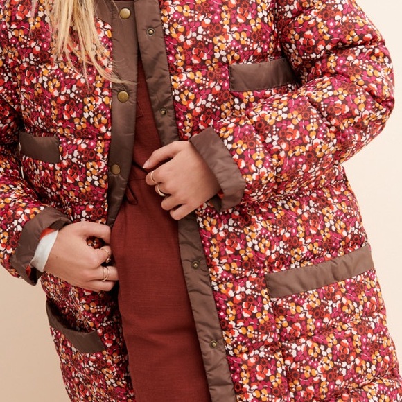 NWOT Anna Sui Pop-Pourri Posies Puffer Coat S Z150-7 - Picture 2 of 7